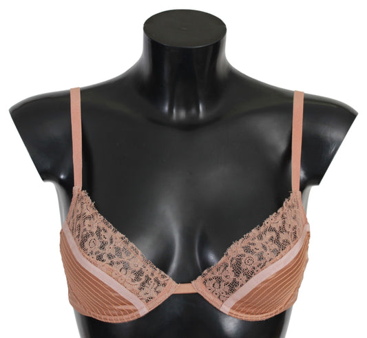 Ermanno Scervino Elegant Nude Lace Push-Up Bra