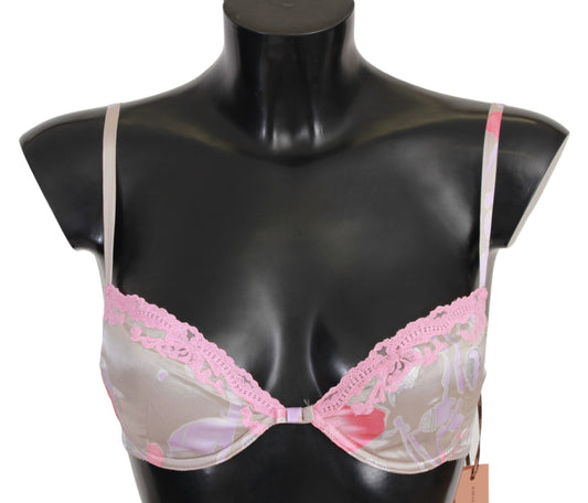 Ermanno Scervino Chic Pink Lace Silk Blend Push Up Bra