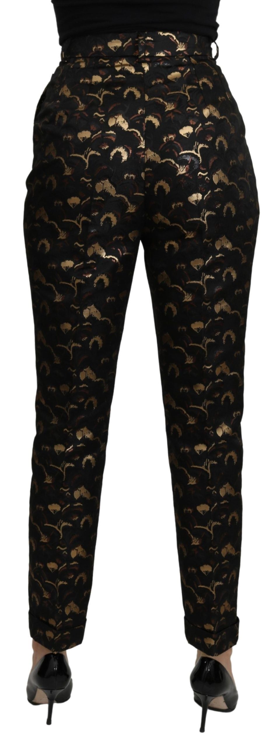 Dolce & Gabbana Elegant High Waist Tapered Brocade Pants