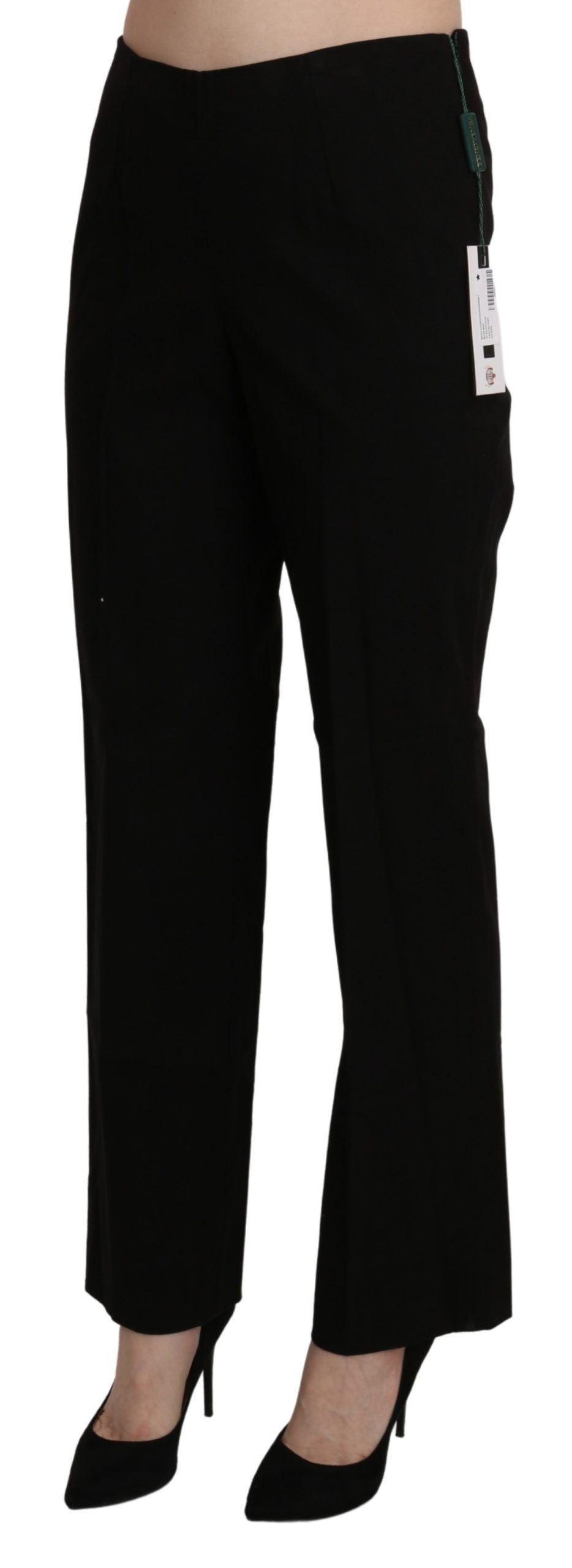 BENCIVENGA Elegant High Waist Straight Black Pants