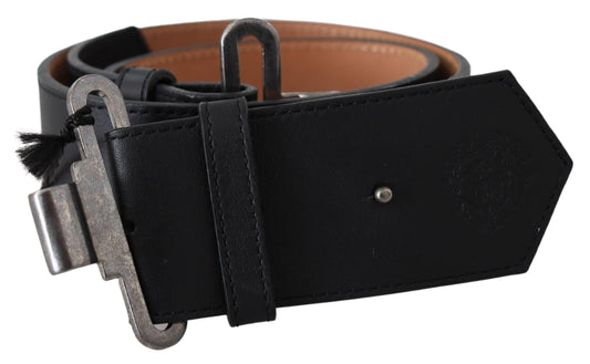 Ermanno Scervino Chic Leather Adjustable Black Belt