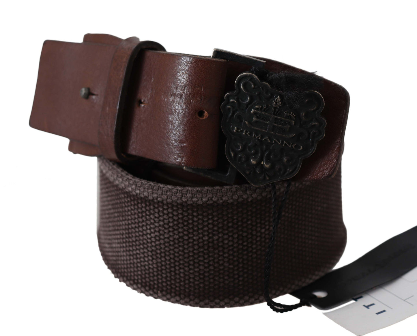 Ermanno Scervino Classic Dark Brown Leather Belt with Logo Buckle