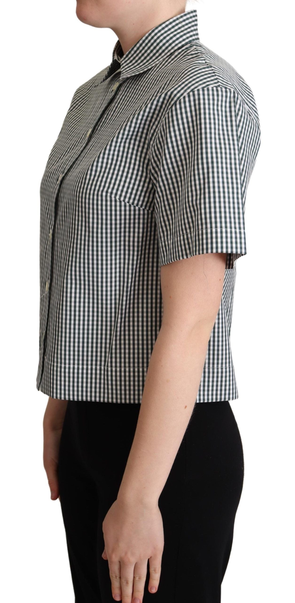 Dolce & Gabbana Elegant Checkered Cotton Polo Top