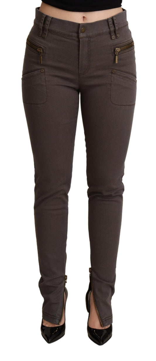 PLEIN SUD Chic Brown Slim-Fit Skinny Jeans