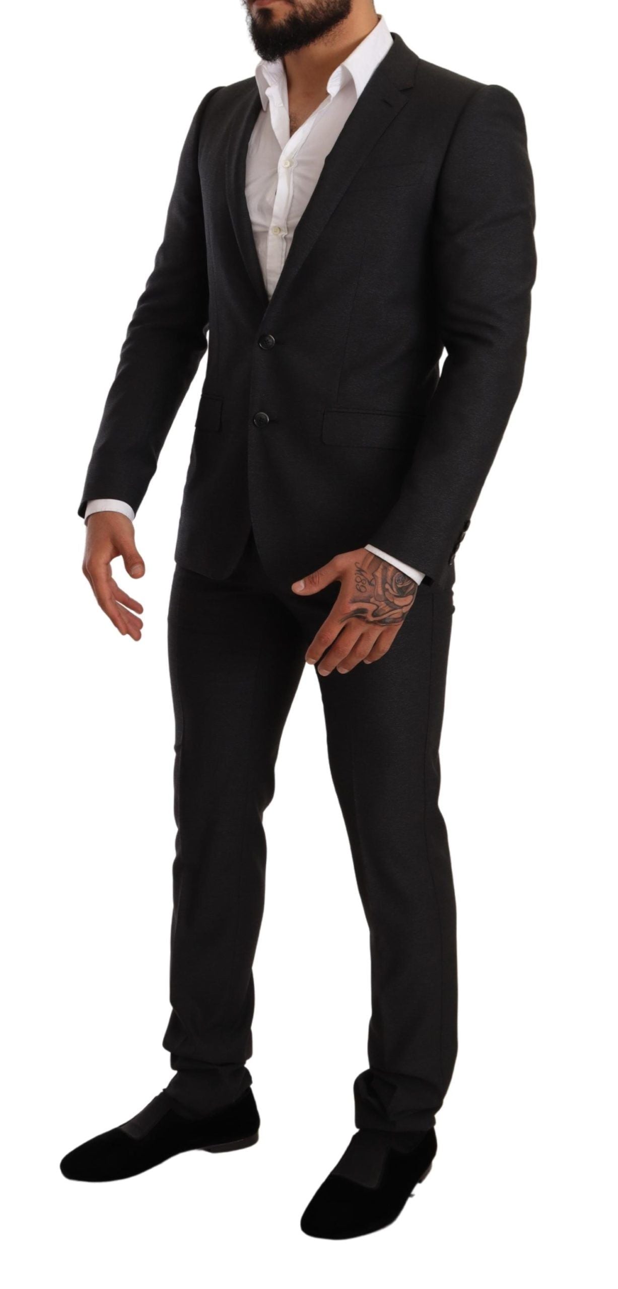 Dolce & Gabbana Elegant Gray Martini Wool Suit