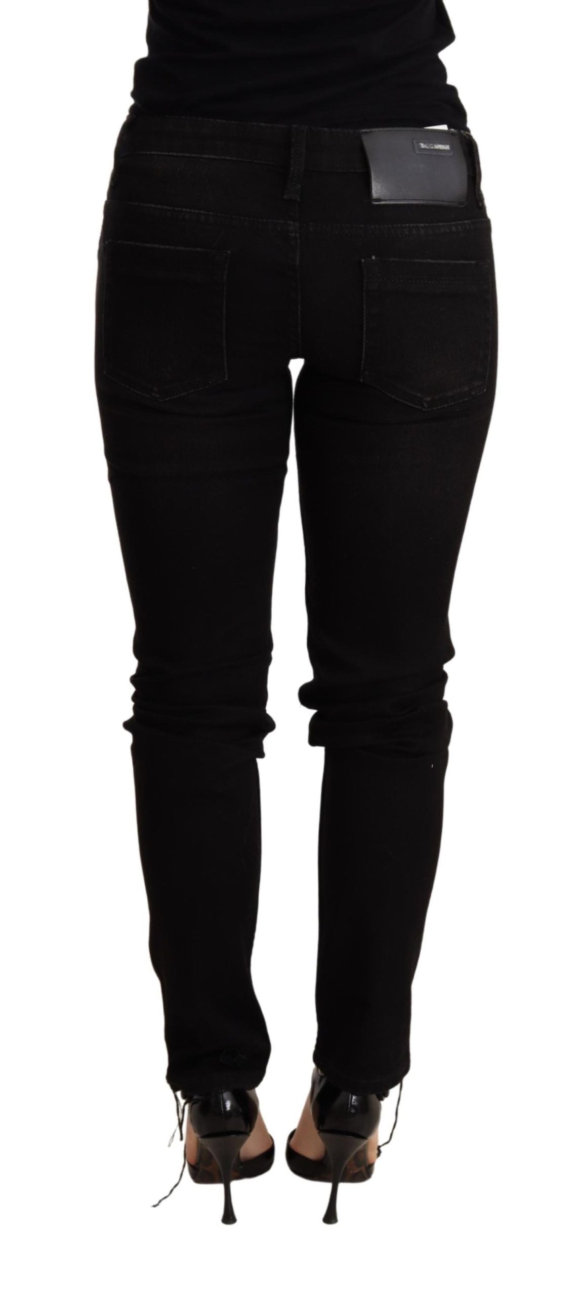 Acht Elegant Slim Fit Black Denim