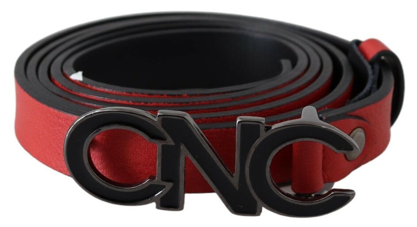 Costume National Elegant Red Leather Waist Belt