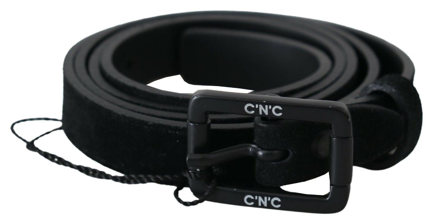 Costume National Elegant Black Leather Classic Belt