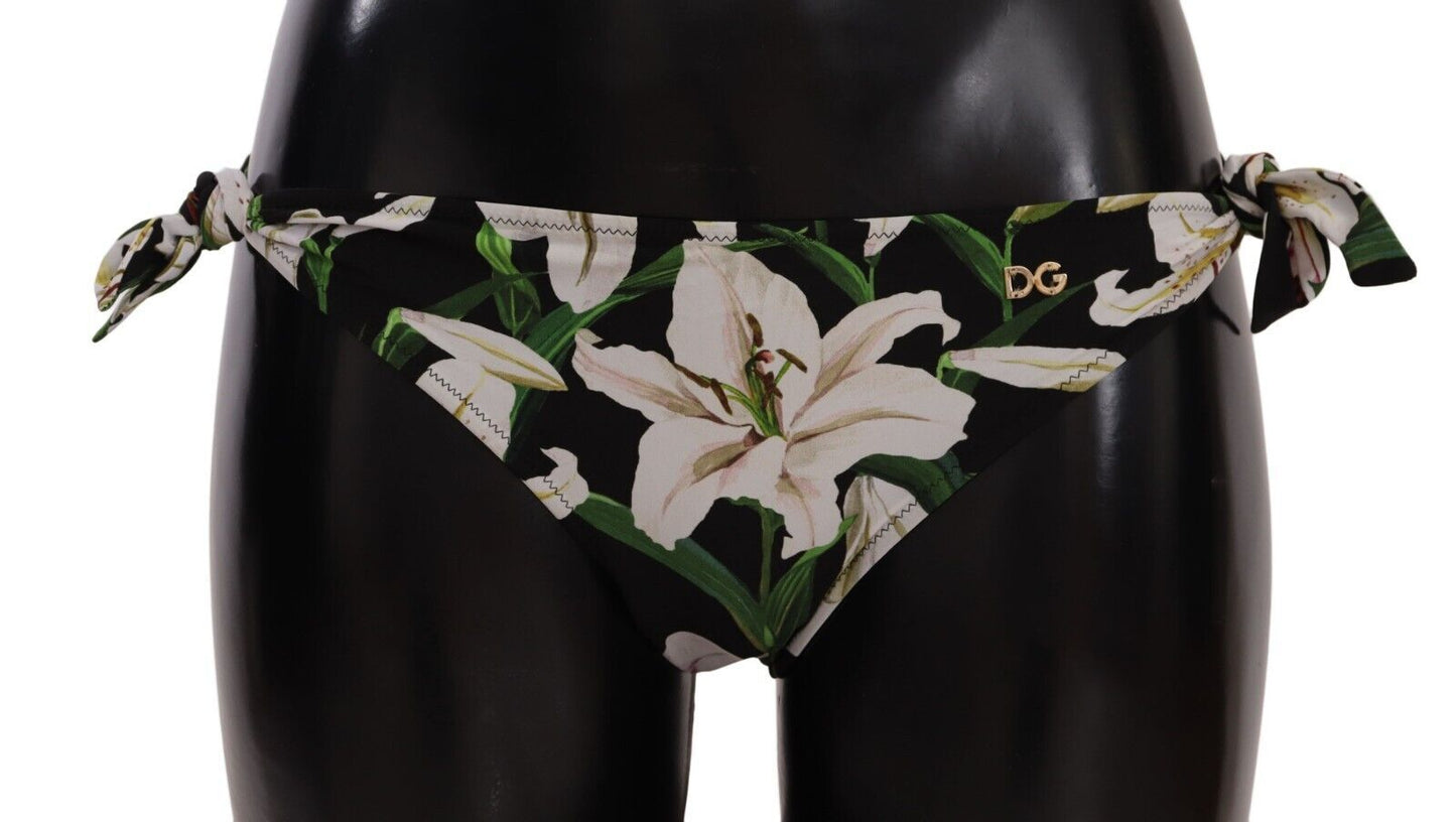 Dolce & Gabbana Elegant Lily-Print Bikini Bottom