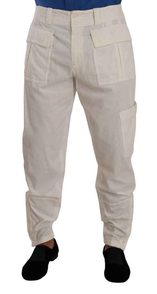 Dolce & Gabbana Elegant Off White Cargo Pants - Regular Fit