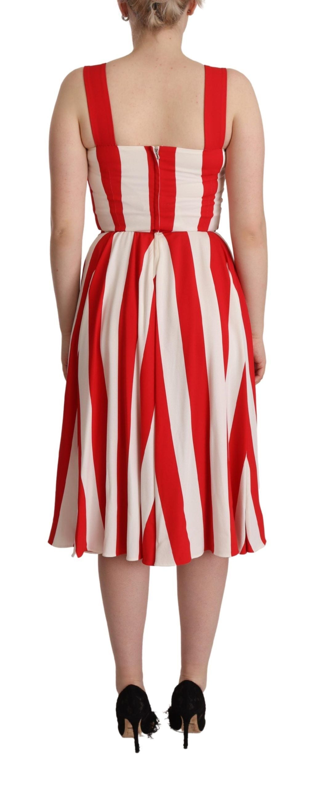 Dolce & Gabbana Elegant A-Line Striped Shift Dress