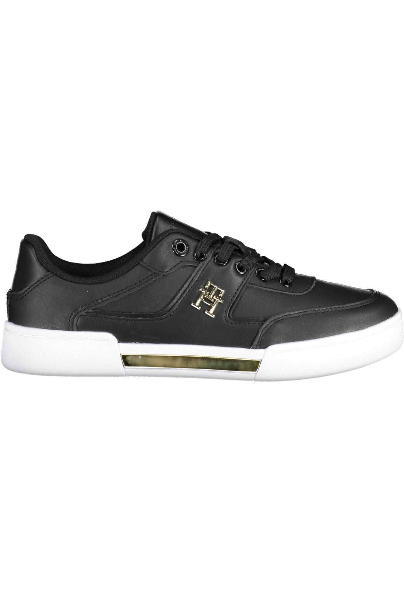 Tommy Hilfiger Black Leather Women Sneaker