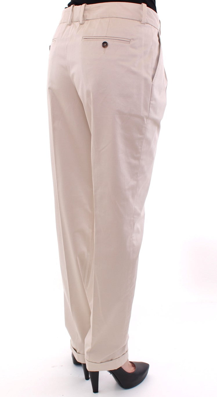 Dolce & Gabbana Elegant Beige Regular Fit Cotton Pants