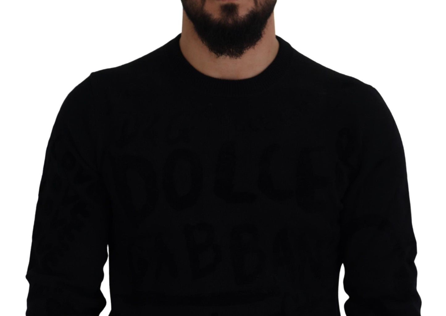 Dolce & Gabbana Elegant Black Logo Wool Sweater