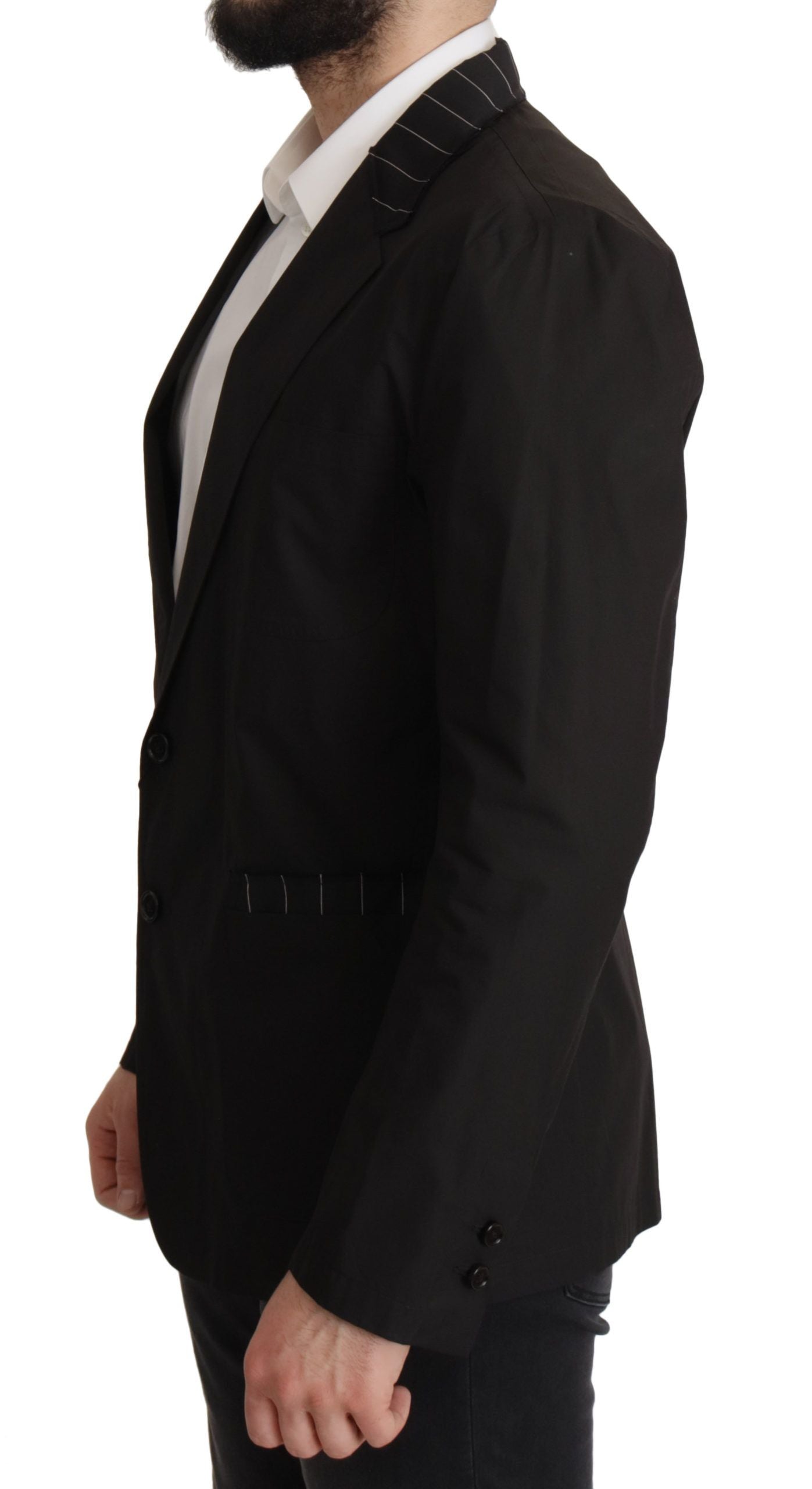 Dolce & Gabbana Elegant Black Cotton-Wool Blend Blazer Jacket