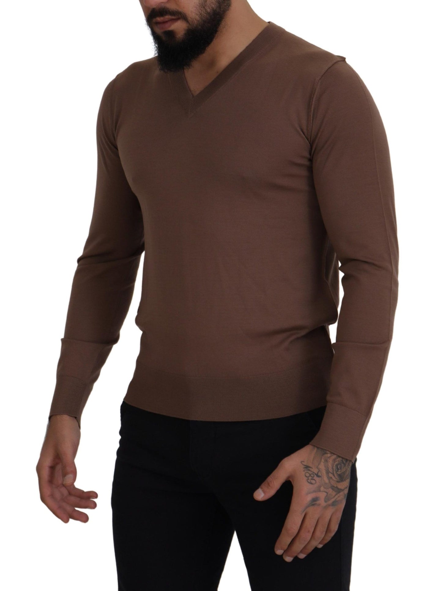 Dolce & Gabbana Elegant Virgin Wool V-Neck Pullover Sweater