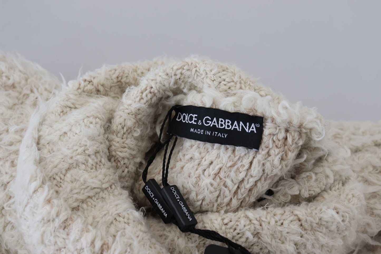 Dolce & Gabbana Elegant Cream Turtleneck Wool Blend Sweater