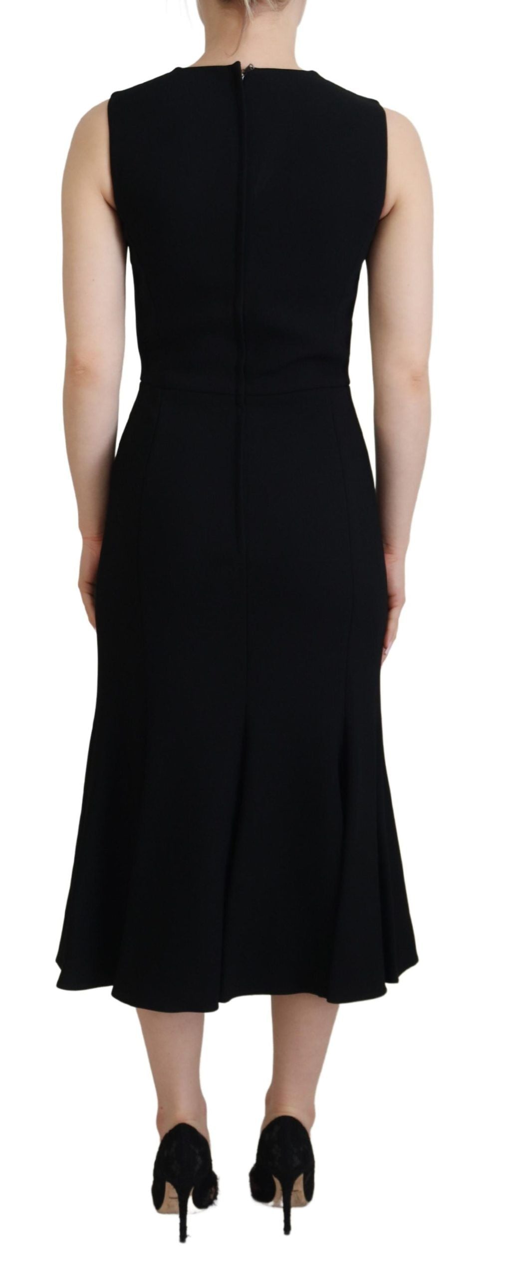 Dolce & Gabbana Elegant Fit and Flare Black Sheath Dress