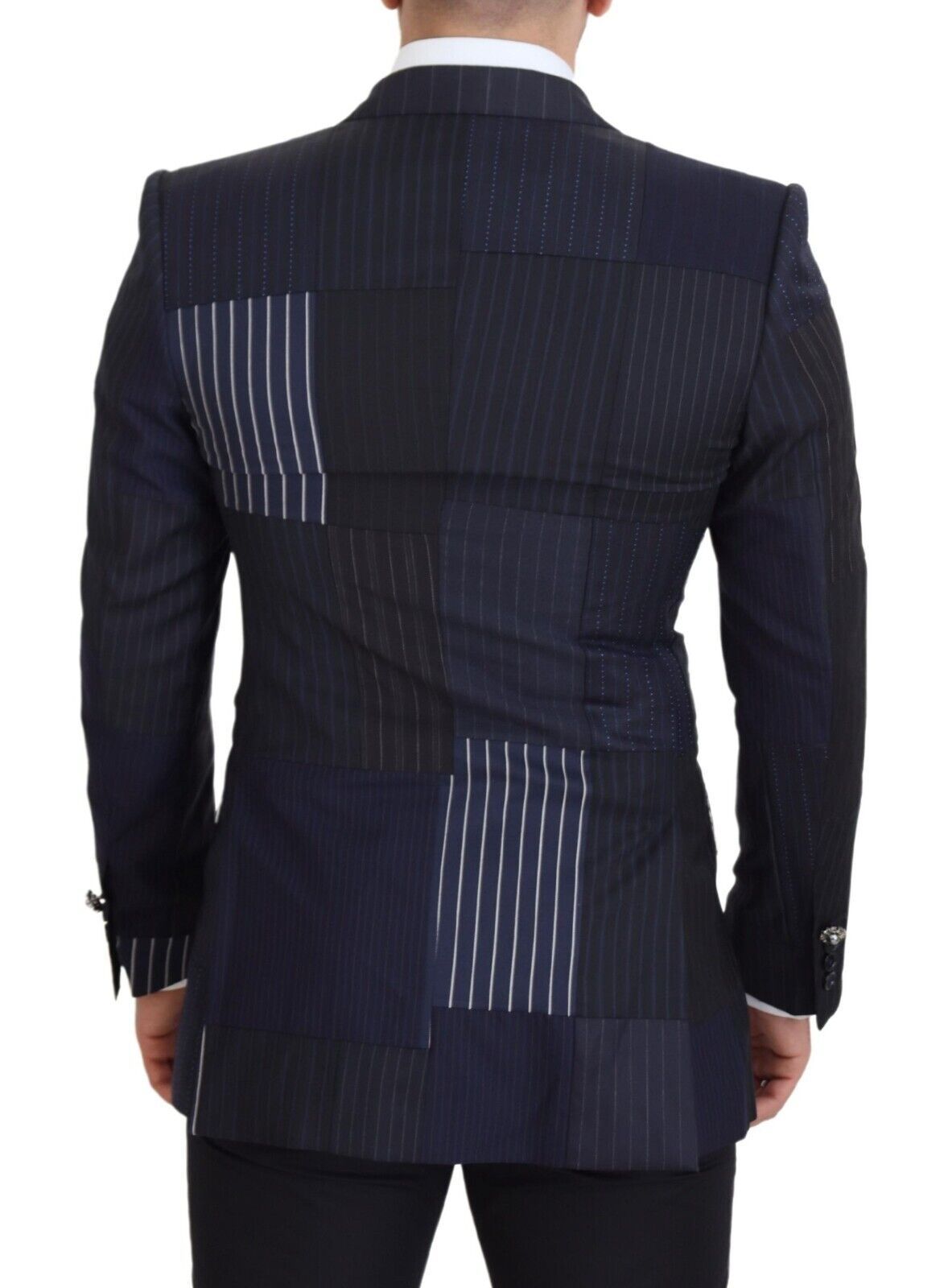 Dolce & Gabbana Elegant Navy Double Breasted Wool Blazer