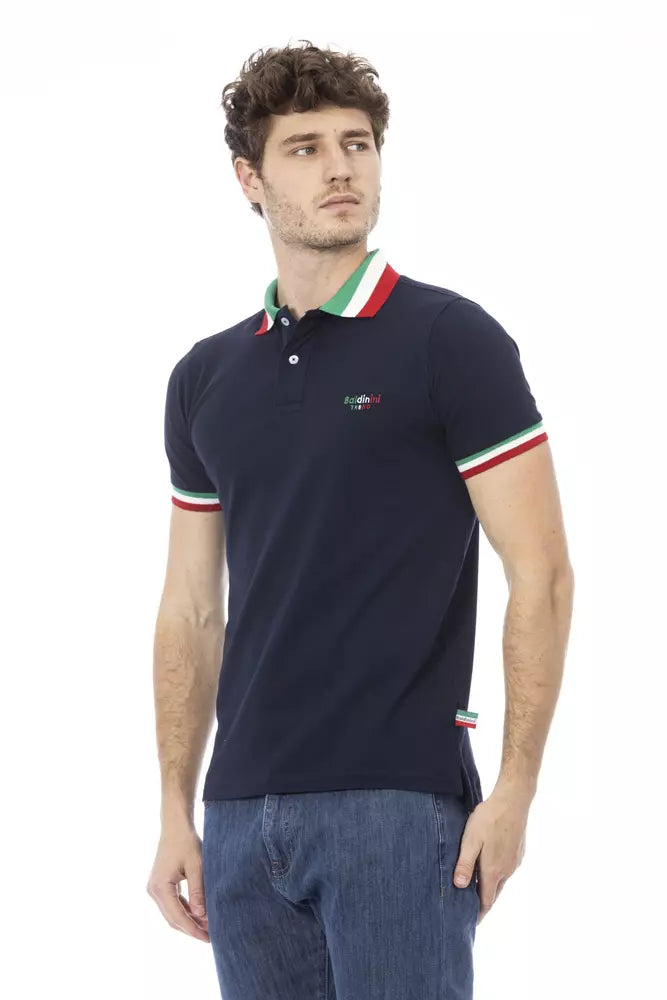 Baldinini Trend Blue Cotton Men Polo Shirt