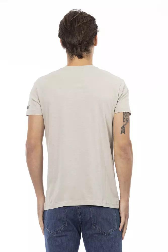 Trussardi Action Beige Cotton Men T-Shirt