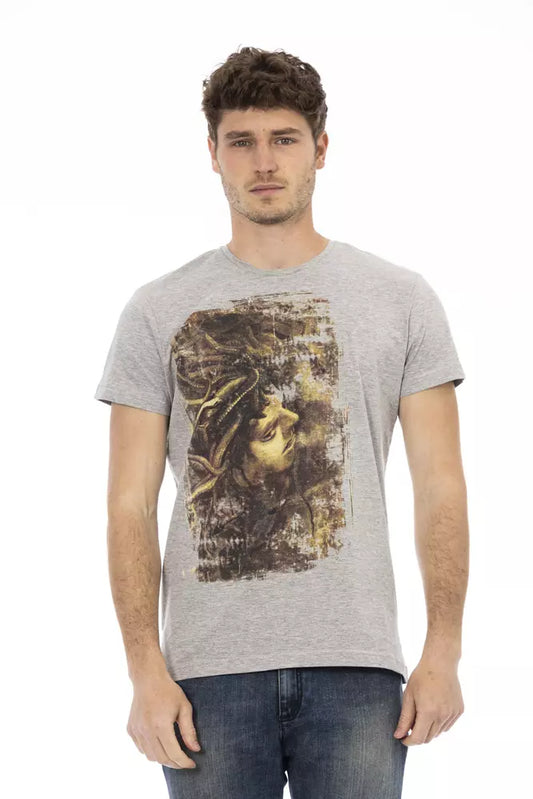 Trussardi Action Gray Cotton Men T-Shirt