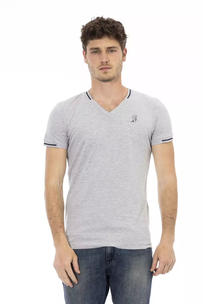 Trussardi Action Gray Cotton Men T-Shirt