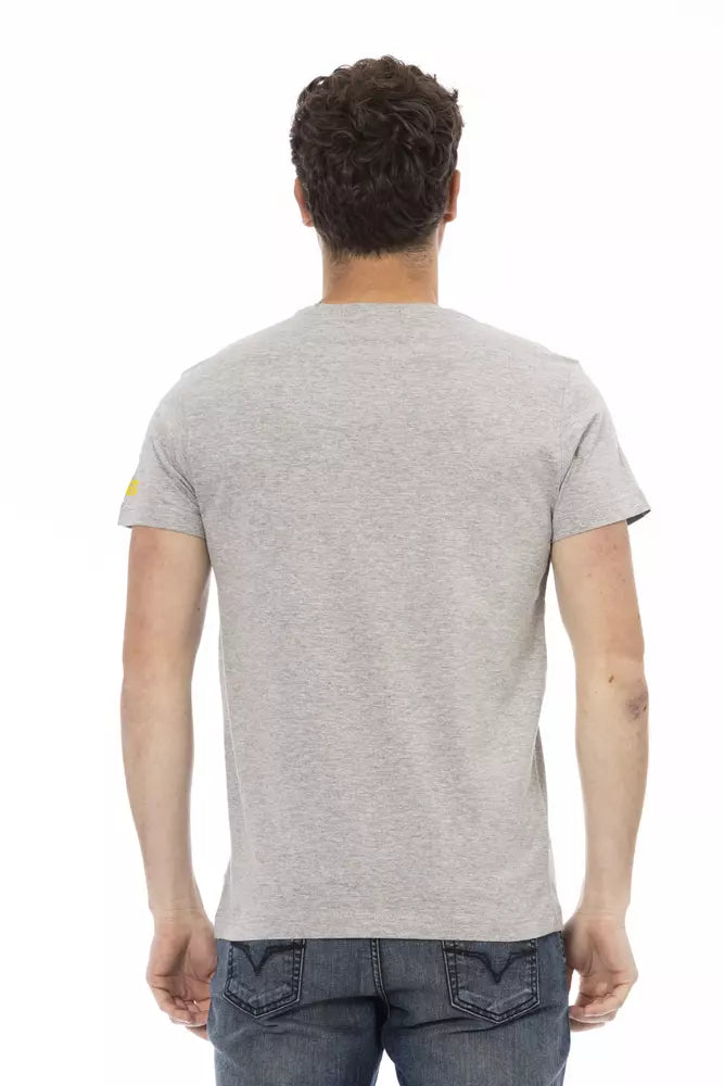 Trussardi Action Gray Cotton Men Short Sleeve T-Shirt