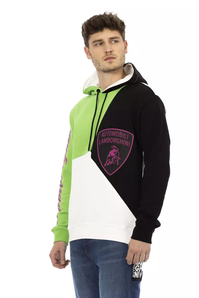 Automobili Lamborghini White Cotton Men's Hoodie