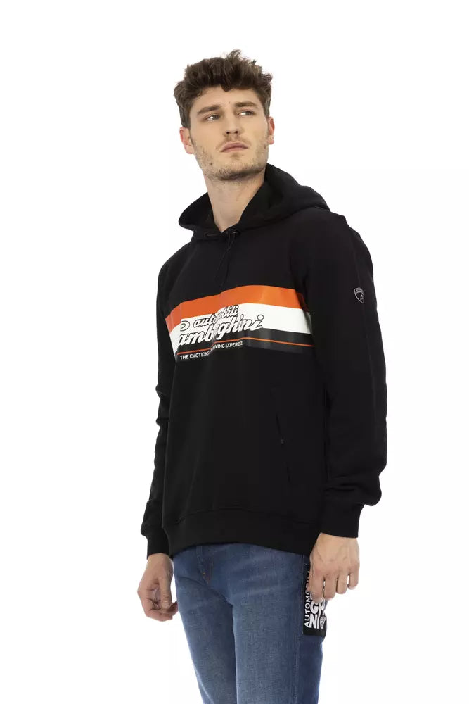 Automobili Lamborghini Black Cotton Men's Hooded Sweatshirt