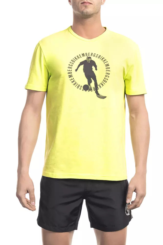 Bikkembergs Yellow Cotton Men T-Shirt