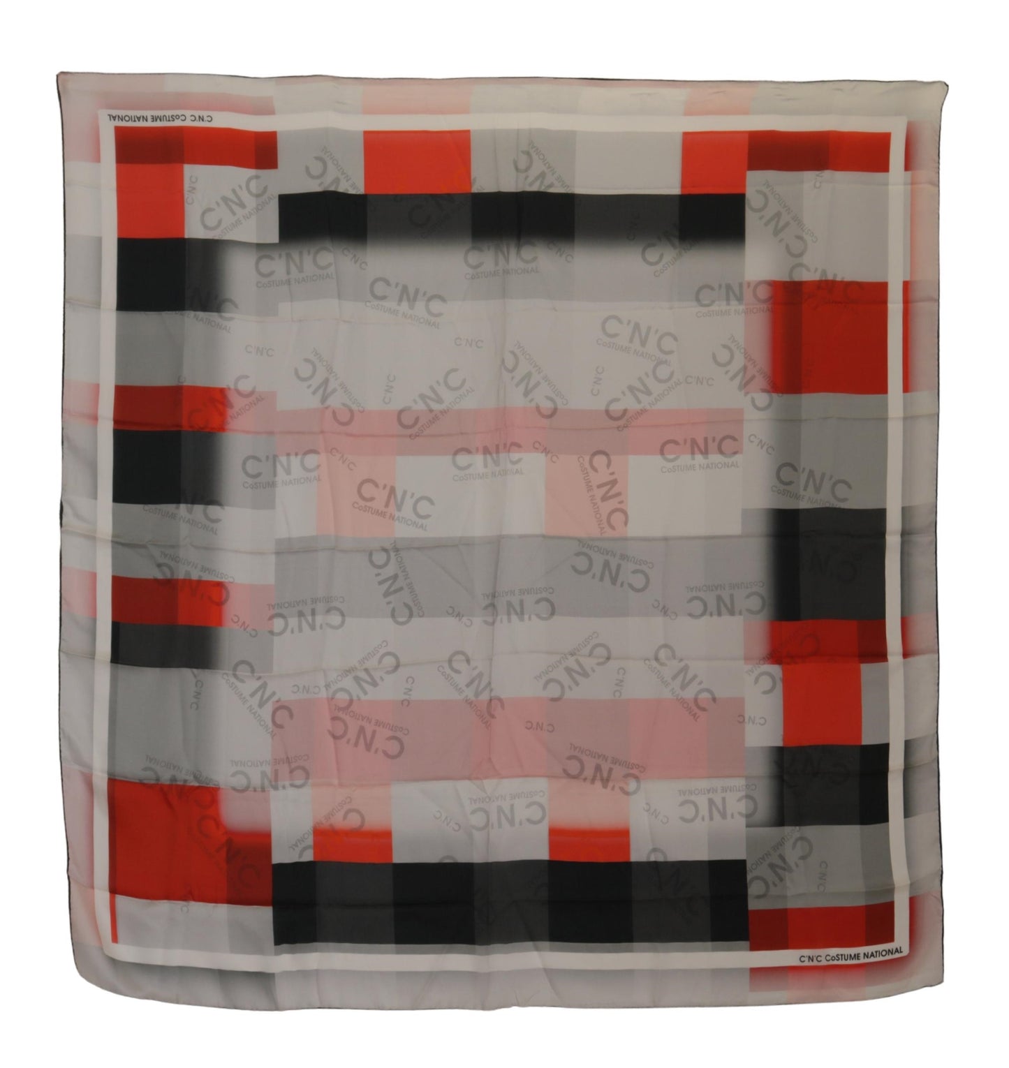 Costume National Elegant Checkered Silk Scarf