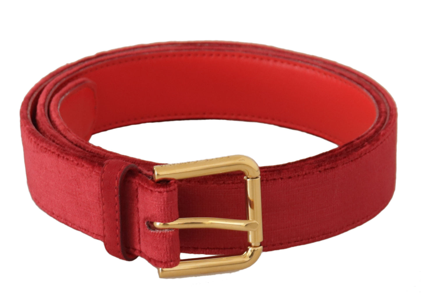 Dolce & Gabbana Elegant Red Suede Designer Belt