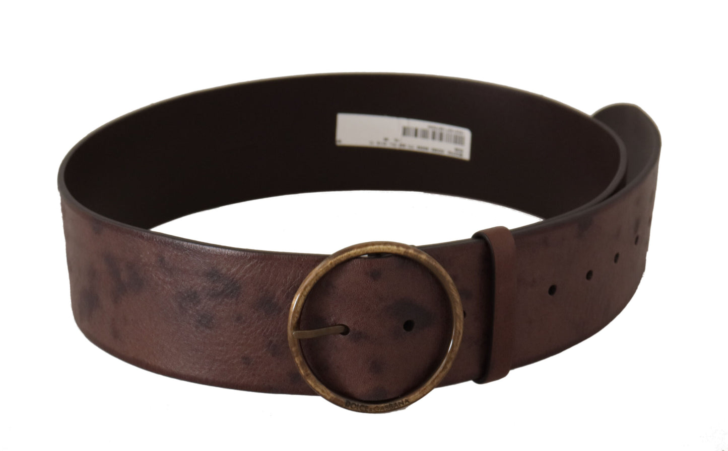 Dolce & Gabbana Elegant Dark Brown Leather Belt with Logo Buckle