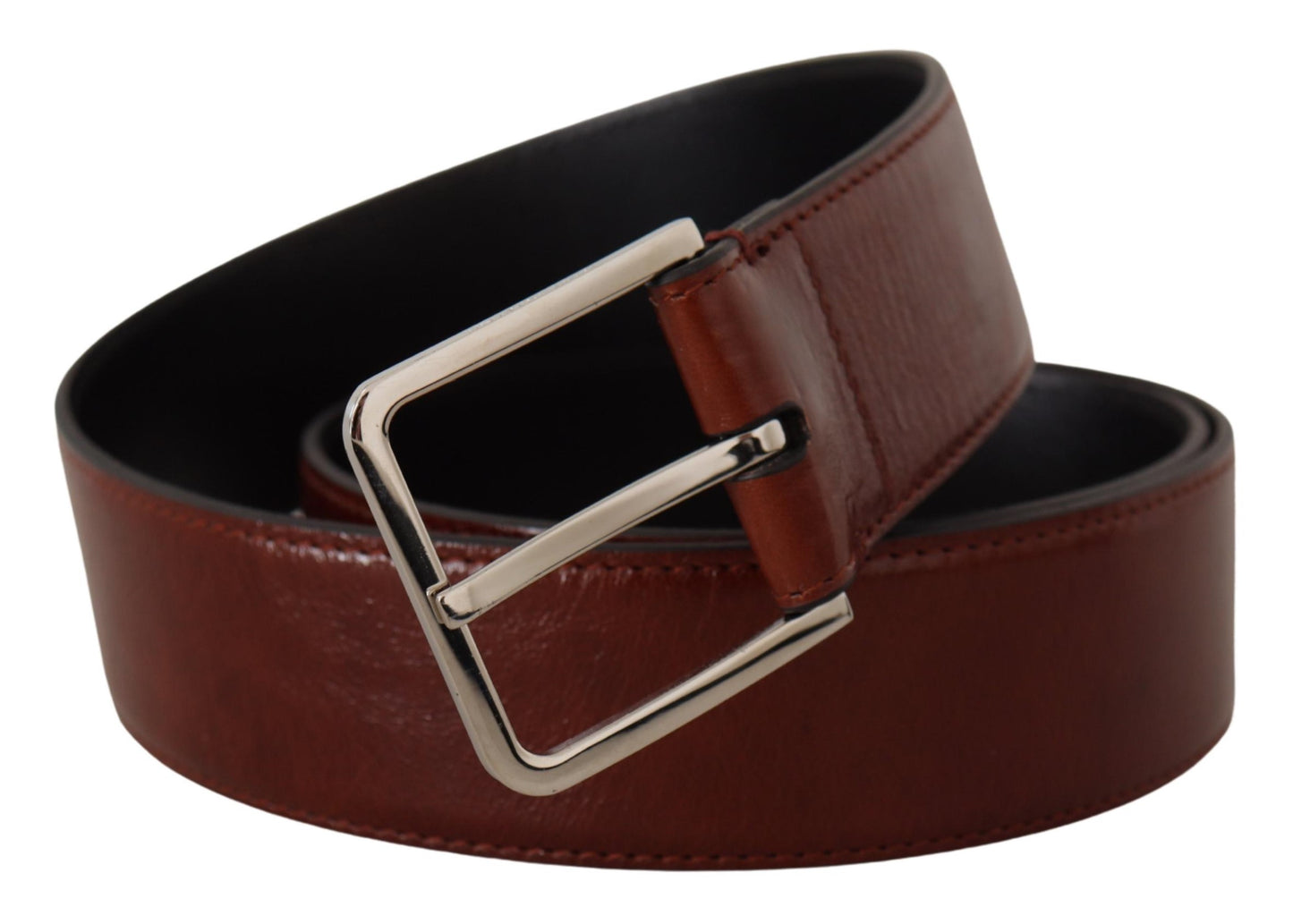 Dolce & Gabbana Elegant Leather Belt with Engraved Buckle