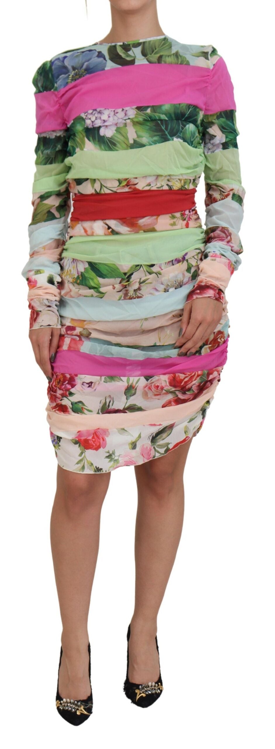 Dolce & Gabbana Floral Sheath Bodycon Silk Dress