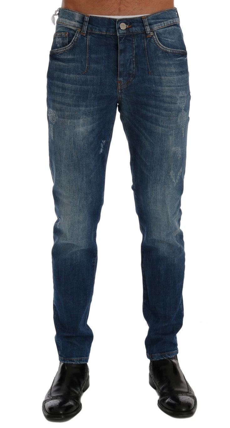 Frankie Morello Chic Slim Fit Blue Wash Jeans