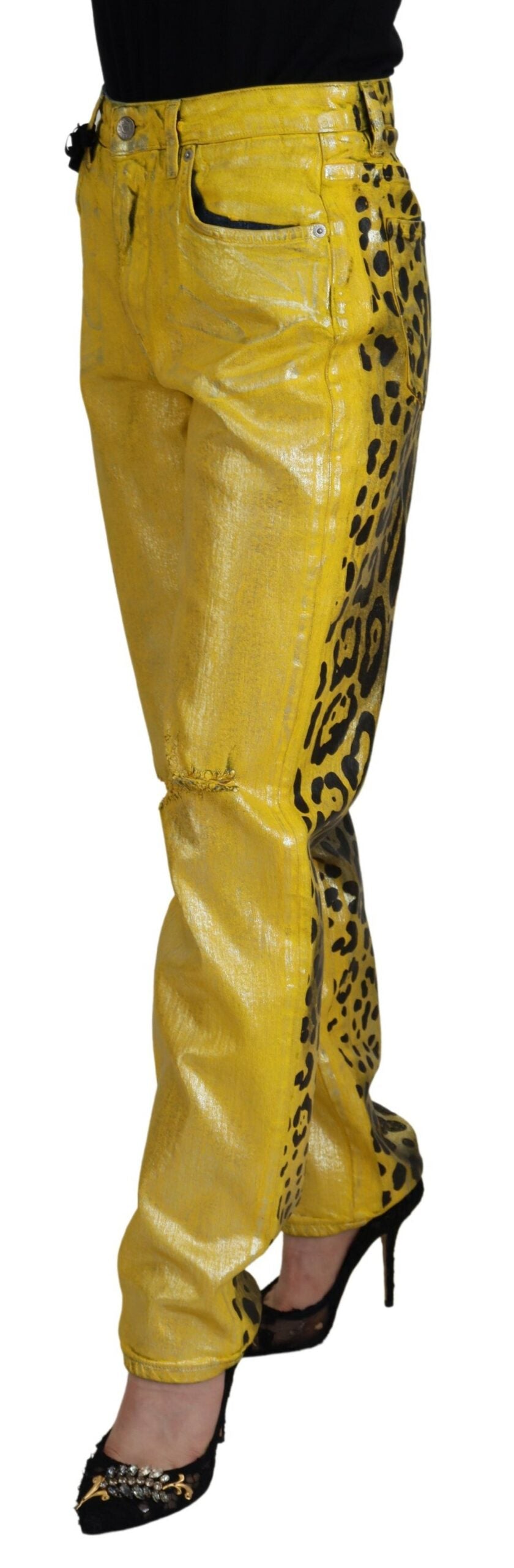 Dolce & Gabbana Chic High Waist Straight Jeans in Vibrant Yellow