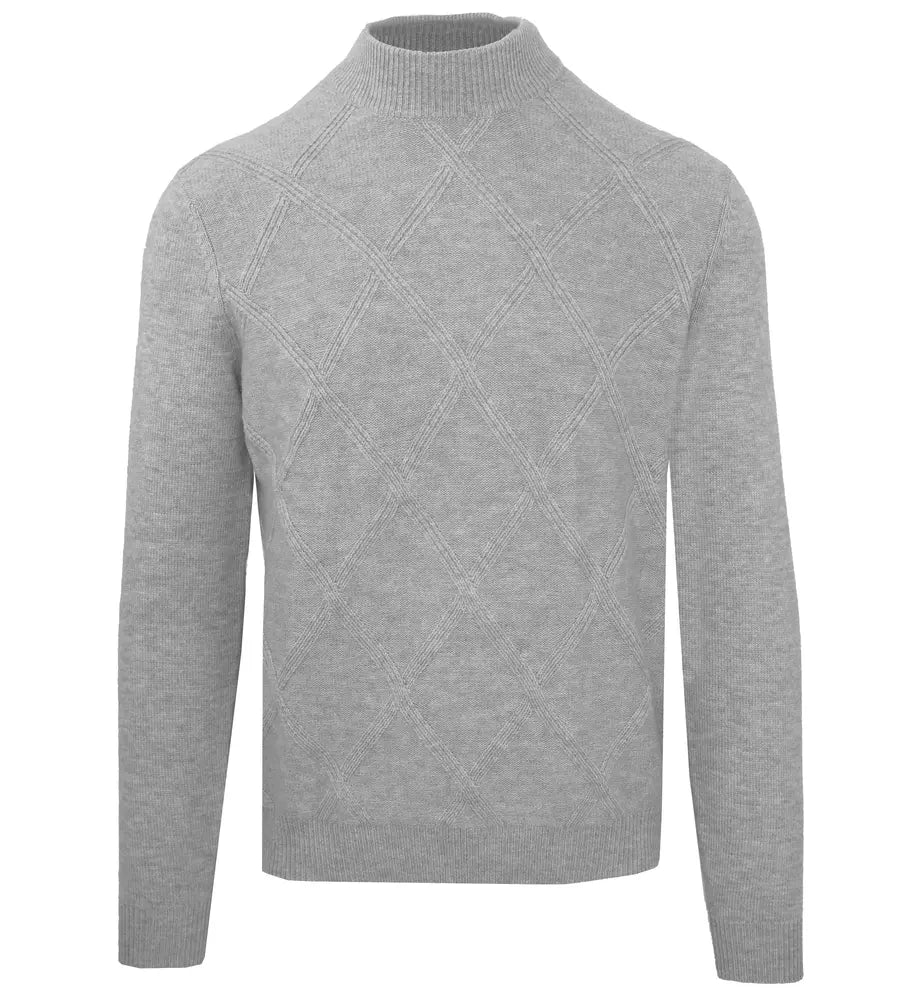 Malo Gray Wool Men's Turtleneck Sweater