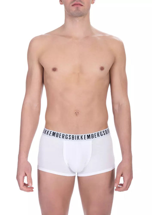 Bikkembergs White Cotton Men's Underwear Trunk Pack