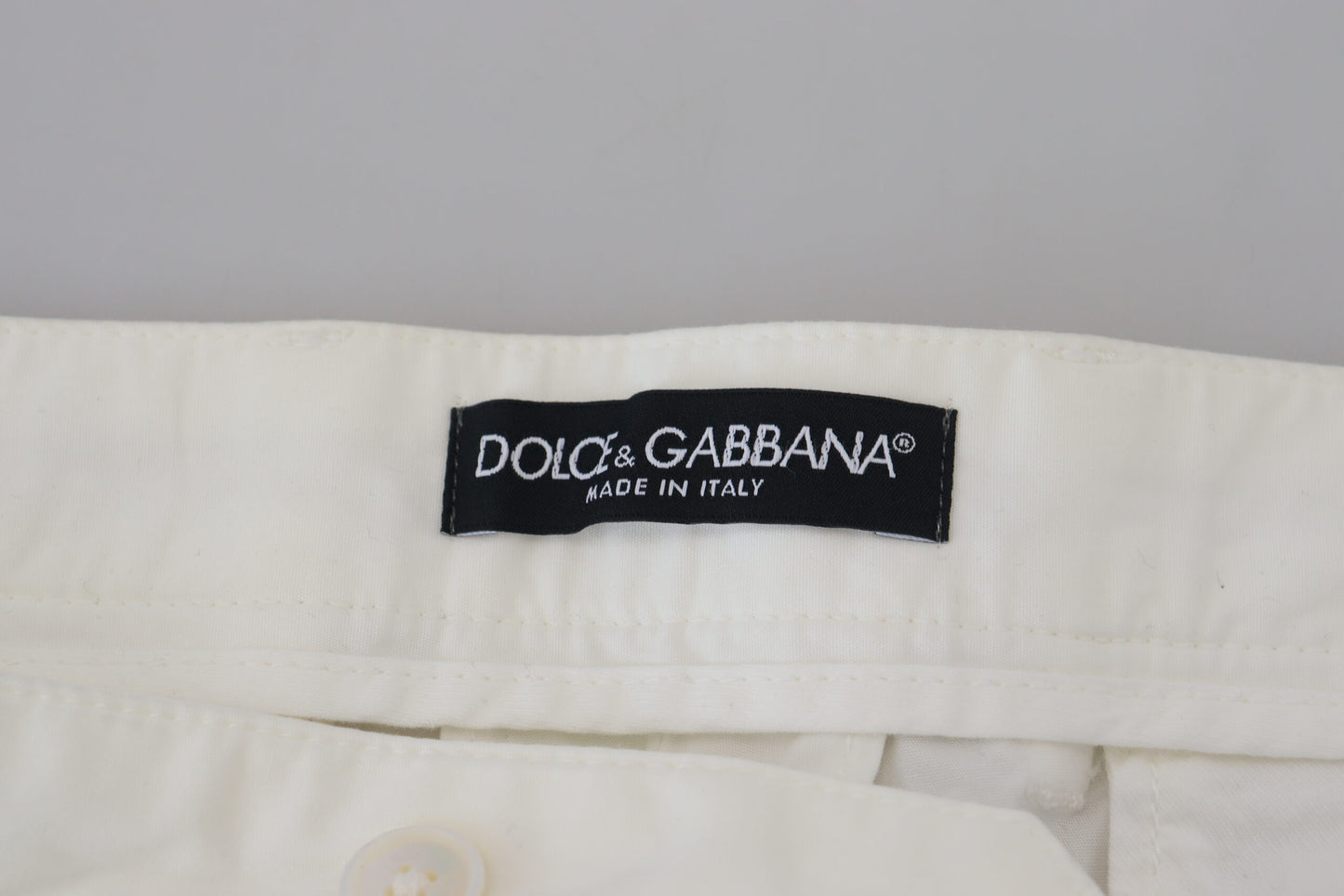 Dolce & Gabbana Elegant White Cotton Chino Pants