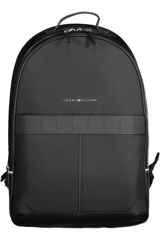 Tommy Hilfiger Black Polyester Men Backpack