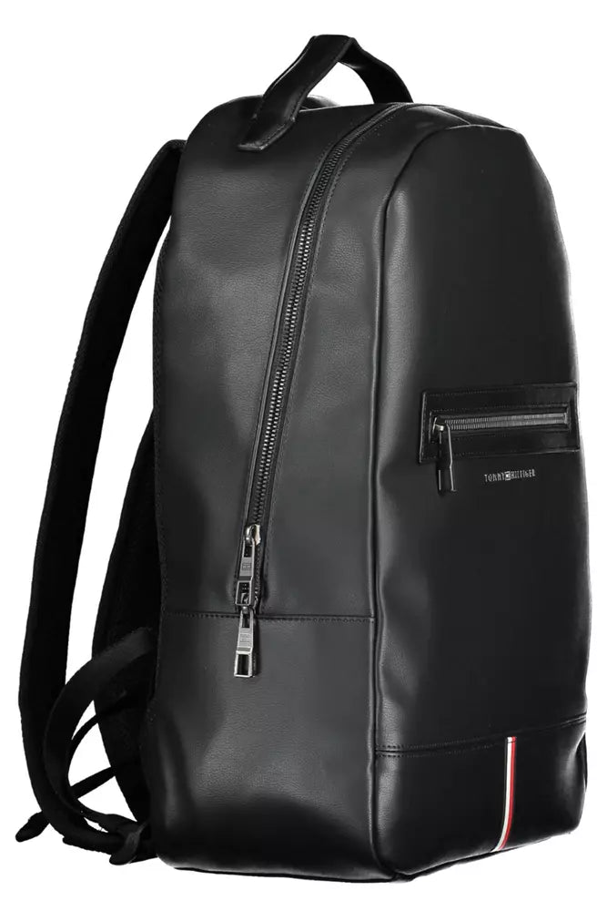 Tommy Hilfiger Black Polyethylene Men Backpack