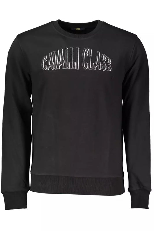 Cavalli Class Black Cotton Men Sweater