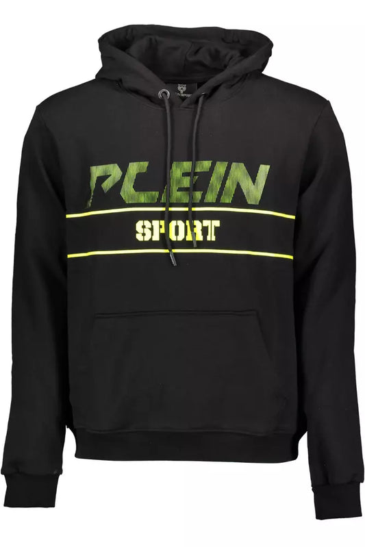 Plein Sport "Black Cotton Men Sweater with Hood"