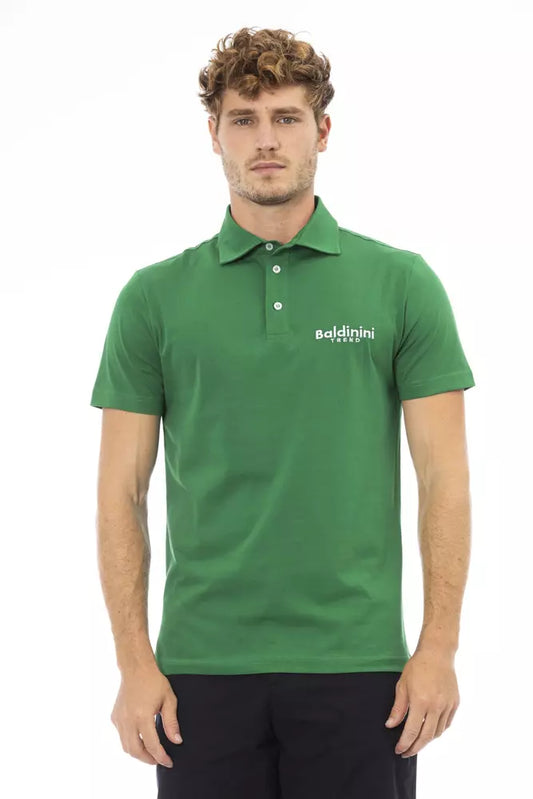 Baldinini Trend Green Cotton Men Polo Shirt