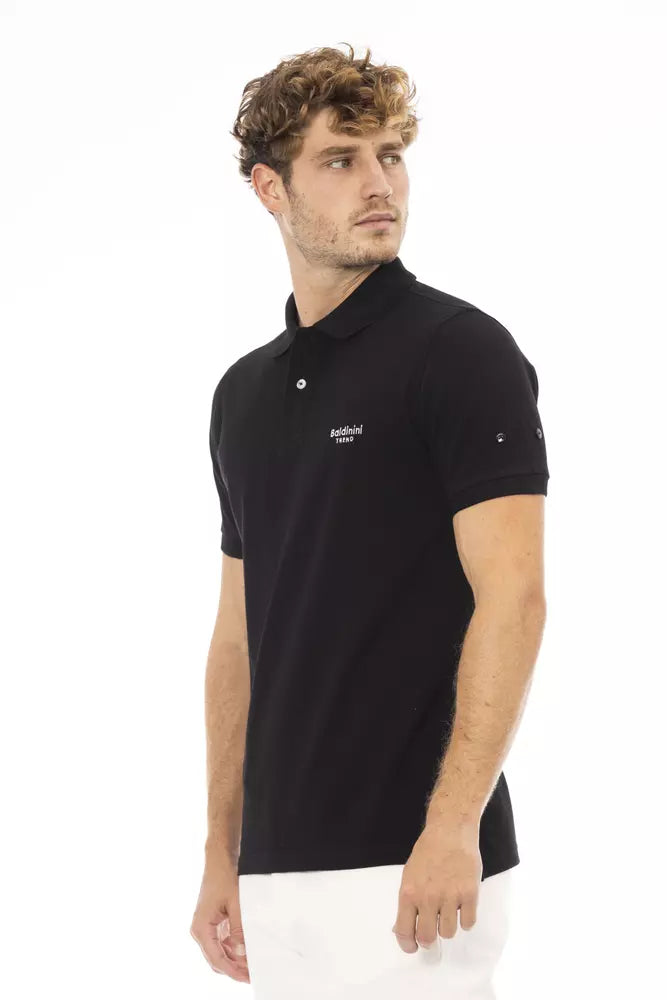 Baldinini Trend Black Cotton Men Polo Shirt