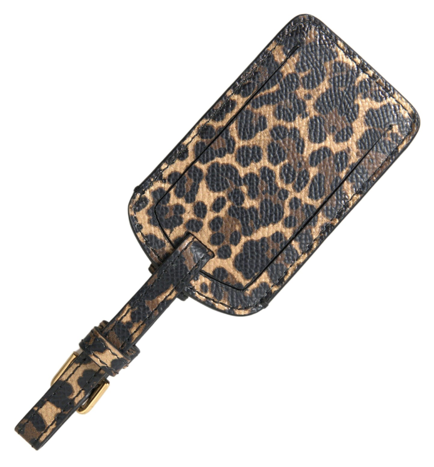 Dolce & Gabbana Elegant Leopard Leather Luggage Tag