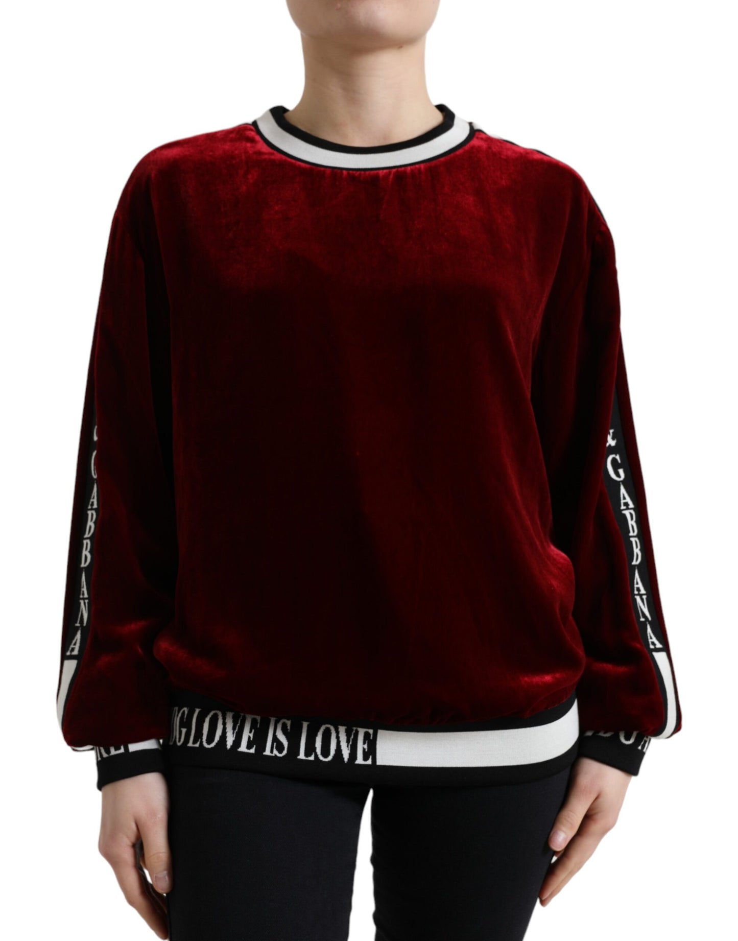 Dolce & Gabbana Elegant Bordeaux Silk-Blend Sweater