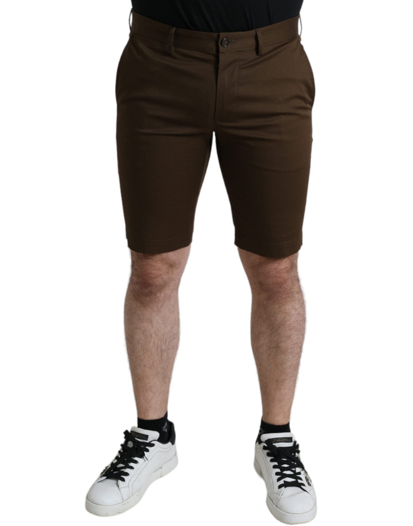 Dolce & Gabbana Chic Brown Bermuda Shorts with Logo Detail